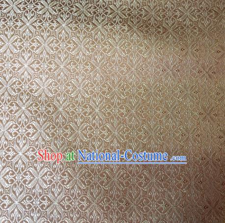 Chinese Classical Pozidriv Pattern Design Light Golden Brocade Asian Traditional Hanfu Silk Fabric Tang Suit Fabric Material