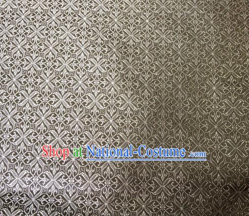 Chinese Classical Pozidriv Pattern Design Grey Brocade Asian Traditional Hanfu Silk Fabric Tang Suit Fabric Material