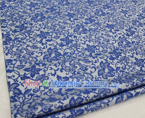 Chinese Classical Scroll Lotus Pattern Design Brocade Asian Traditional Hanfu Silk Fabric Tang Suit Fabric Material