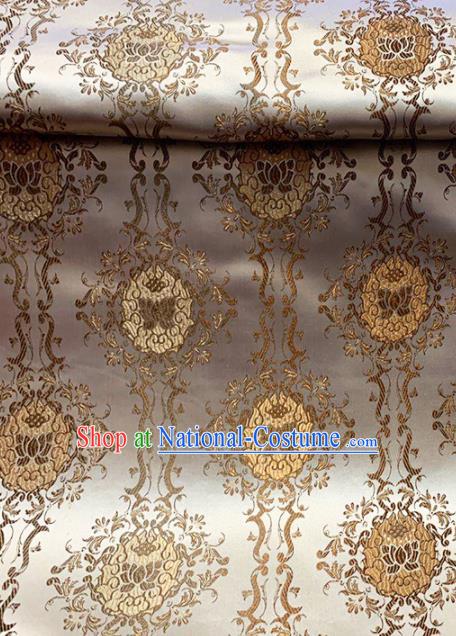 Chinese Classical Lotus Pattern Design Brocade Asian Traditional Cheongsam Silk Fabric Tang Suit Fabric Material