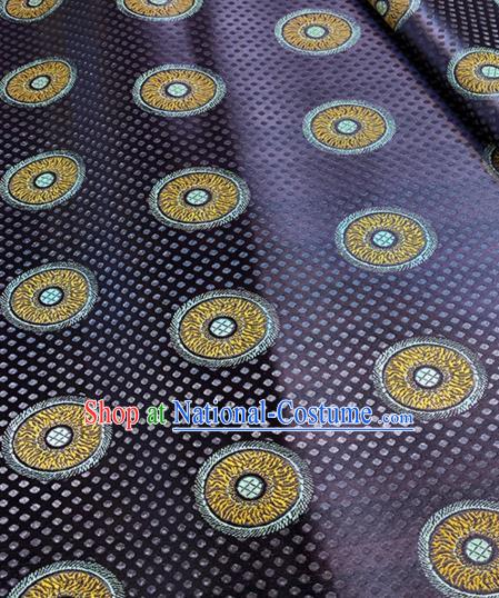 Chinese Classical Pattern Design Deep Purple Brocade Drapery Asian Traditional Cheongsam Silk Fabric Tang Suit Fabric Material