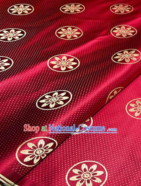 Chinese Classical Pattern Design Wine Red Brocade Drapery Asian Traditional Tang Suit Silk Fabric Material