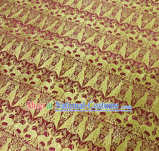 Traditional Chinese Classical Deers Pattern Design Fabric Brocade Tang Suit Satin Drapery Asian Silk Material