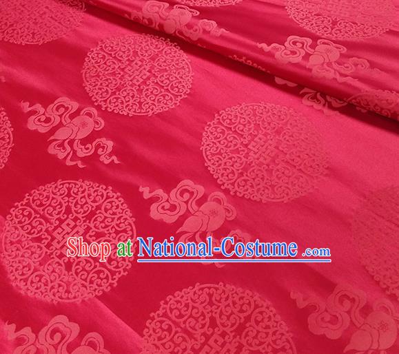 Traditional Chinese Classical Ribbon Cucurbit Pattern Design Fabric Red Brocade Tang Suit Satin Drapery Asian Silk Material