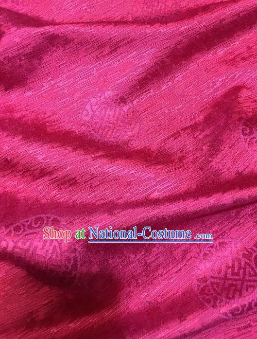 Asian Chinese Classical Pattern Design Wine Red Brocade Fabric Traditional Tang Suit Satin Drapery Silk Material