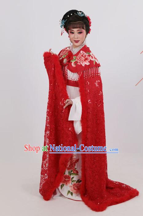 Chinese Traditional Peking Opera Actress Red Dress Ancient Imperial Consort Embroidered Costume for Women