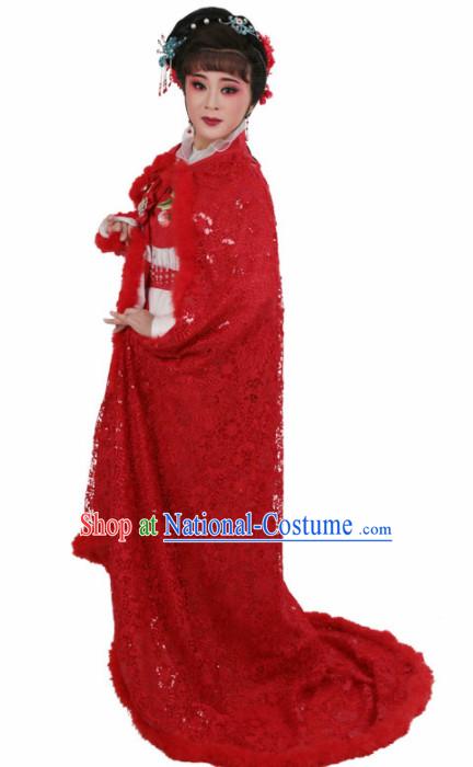 Chinese Traditional Peking Opera Actress Red Dress Ancient Imperial Consort Embroidered Costume for Women