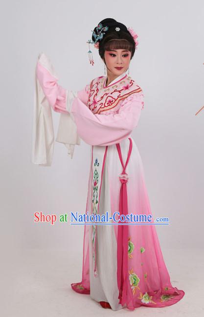 Chinese Traditional Peking Opera Actress Pink Dress Ancient Imperial Consort Embroidered Costume for Women