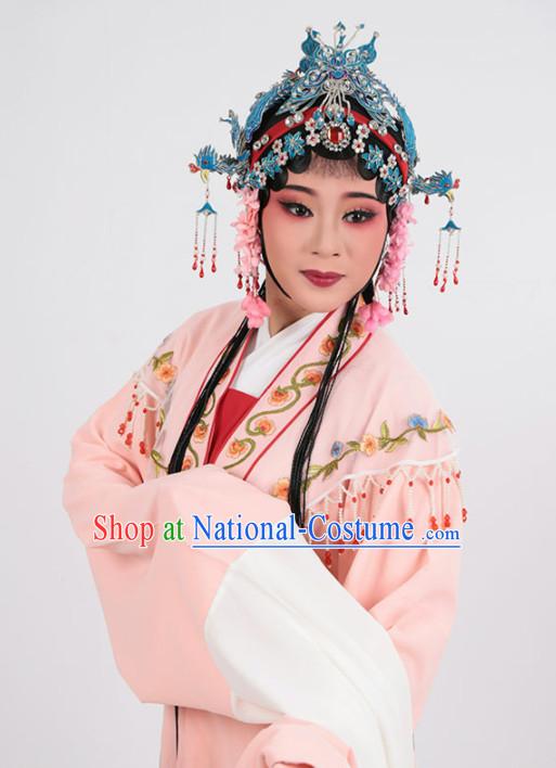 Chinese Traditional Peking Opera Actress Pink Dress Ancient Imperial Consort Embroidered Costume for Women