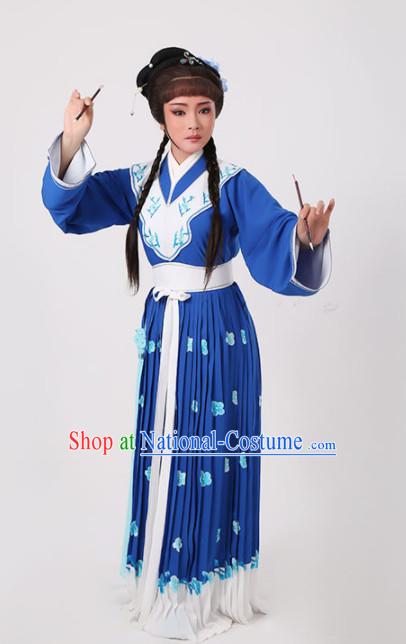 Chinese Traditional Peking Opera Actress Royalblue Dress Ancient Nobility Lady Embroidered Costume for Women