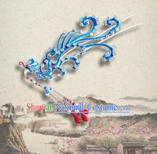 Chinese Ancient Queen Phoenix Hairpins Palace Tassel Hair Clip Traditional Beijing Opera Diva Court Hair Accessories for Adults