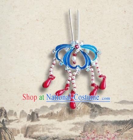 Chinese Ancient Queen Hairpins Palace Tassel Hair Clip Traditional Beijing Opera Diva Court Hair Accessories for Adults