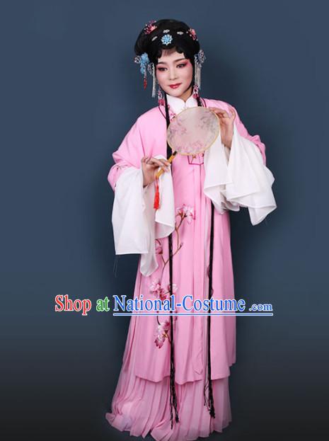 Traditional Chinese Peking Opera Diva Pink Dress Ancient Peri Princess Embroidered Costume for Women