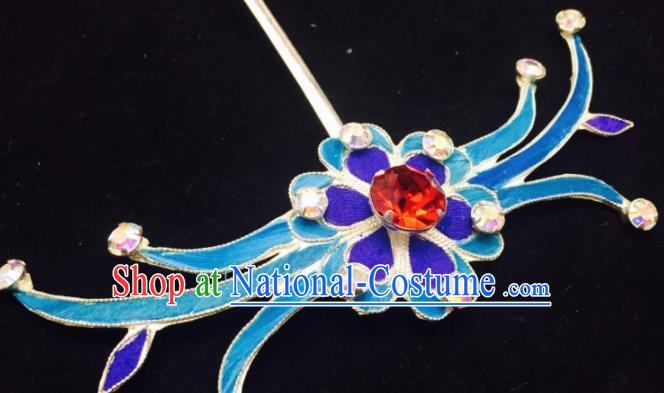 Chinese Ancient Palace Red Crystal Hairpins Queen Hair Clip Traditional Beijing Opera Diva Court Hair Accessories for Adults