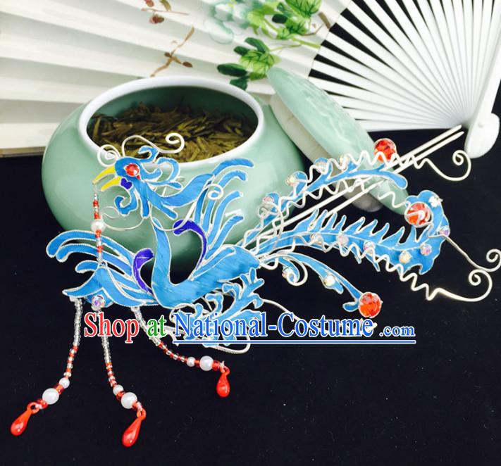 Chinese Ancient Princess Hairpins Phoenix Hair Clip Traditional Beijing Opera Diva Court Hair Accessories for Adults