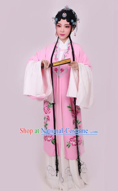 Chinese Traditional Peking Opera Diva Pink Dress Ancient Court Princess Embroidered Costume for Women