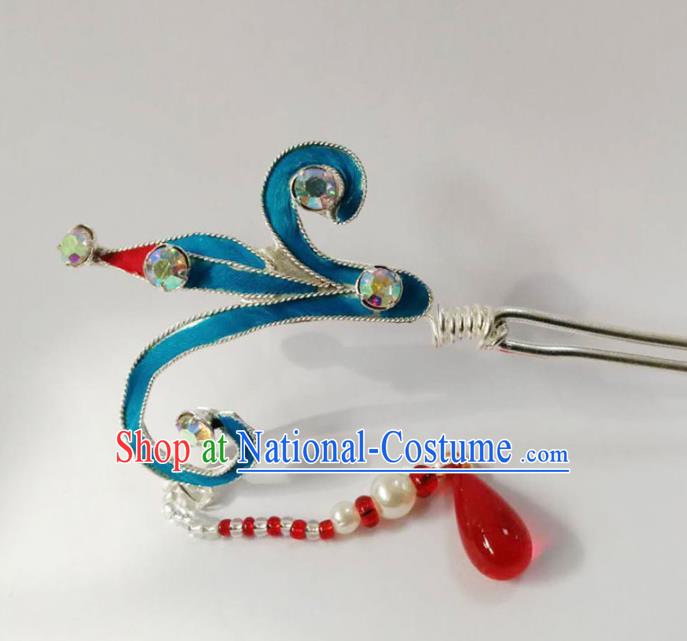 Chinese Ancient Princess Agate Tassel Hairpins Hair Clip Traditional Beijing Opera Diva Headwear Hair Accessories for Adults