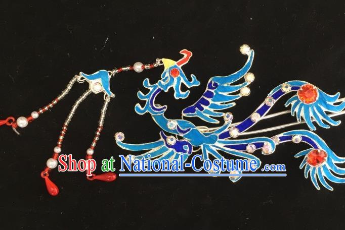 Chinese Ancient Princess Tassel Hairpins Phoenix Hair Clip Traditional Beijing Opera Diva Headwear Hair Accessories for Adults