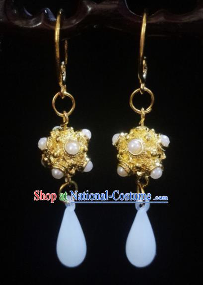 Chinese Ancient Princess Earrings Traditional Hanfu Palace Jewelry Accessories for Women