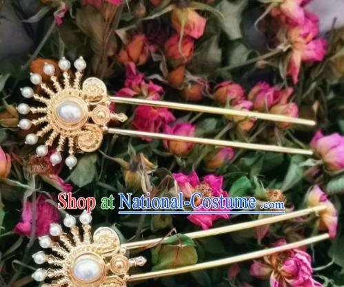 Chinese Ancient Palace Princess Pearl Hairpins Traditional Hanfu Hair Accessories for Women