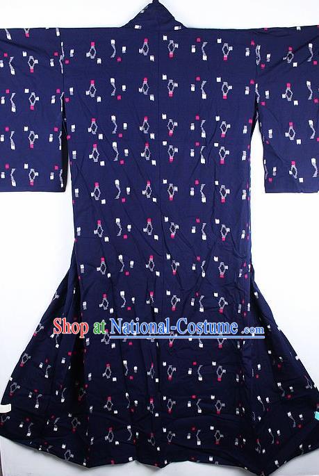 Japanese Traditional Navy Kimono Asian Japan National Yukata Costume for Men