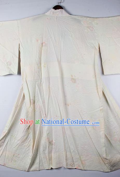 Japanese Traditional Ceremony Costume White Furisode Kimono Asian Japan National Yukata Dress for Women