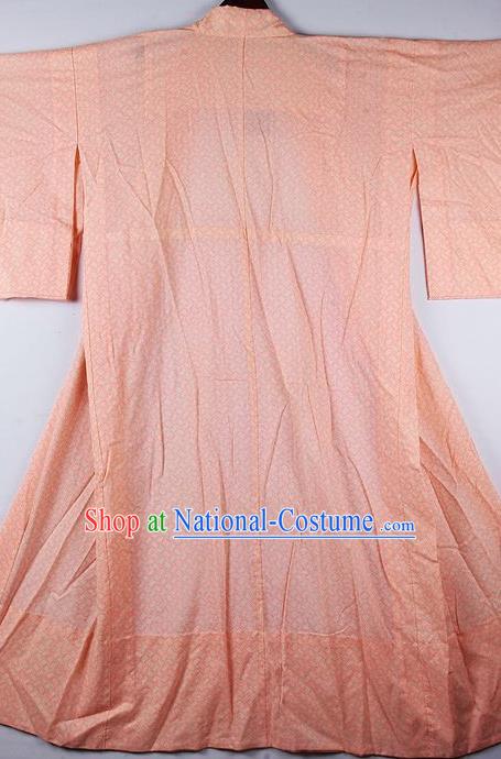 Japanese Traditional Ceremony Costume Orange Furisode Kimono Asian Japan National Yukata Dress for Women