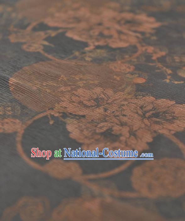 Chinese Traditional Classical Pattern Design Blue Gambiered Guangdong Gauze Asian Brocade Silk Fabric