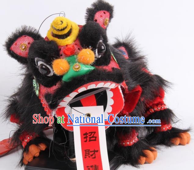 Traditional Chinese Handmade Black Lion Puppet Marionette Puppets String Puppet Wooden Image Arts Collectibles