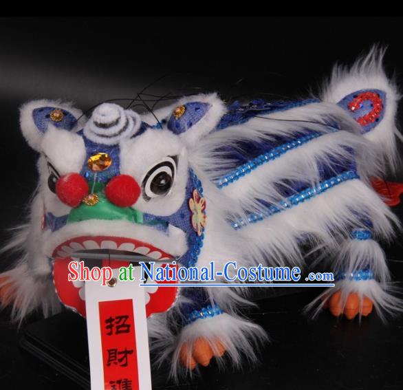 Traditional Chinese Handmade Blue Lion Puppet Marionette Puppets String Puppet Wooden Image Arts Collectibles