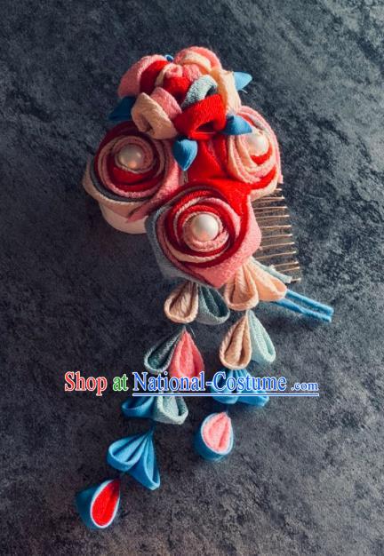 Japanese Traditional Hair Accessories Asian Japan Rose Hair Comb for Women