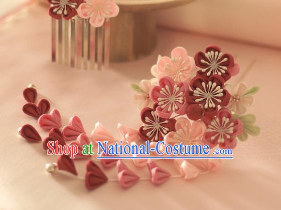 Japanese Traditional Hair Accessories Asian Japan Geisha Sakura Tassel Hairpins for Women