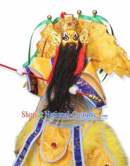 Traditional Chinese Handmade Yellow General Puppet Marionette Puppets String Puppet Wooden Image Arts Collectibles