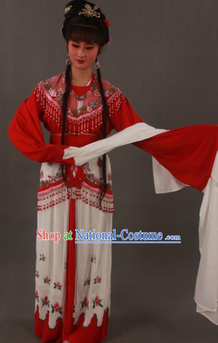 Traditional Chinese Peking Opera Actress Red Dress Ancient Court Princess Costumes for Women