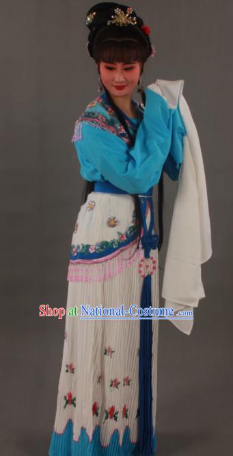 Traditional Chinese Peking Opera Actress Blue Dress Ancient Court Princess Costumes for Women