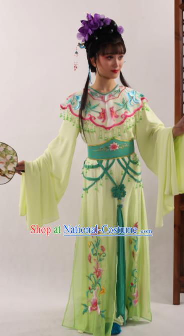 Traditional Chinese Peking Opera Diva Green Dress Ancient Goddess Princess Costume for Women