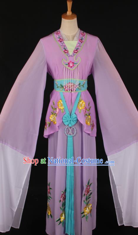 Chinese Traditional Shaoxing Opera A Dream in Red Mansions Purple Dress Ancient Peking Opera Maidservant Costume for Women