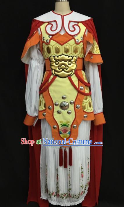 Traditional Chinese Shaoxing Opera Female General White Clothing Ancient Peking Opera Blues Costume for Women