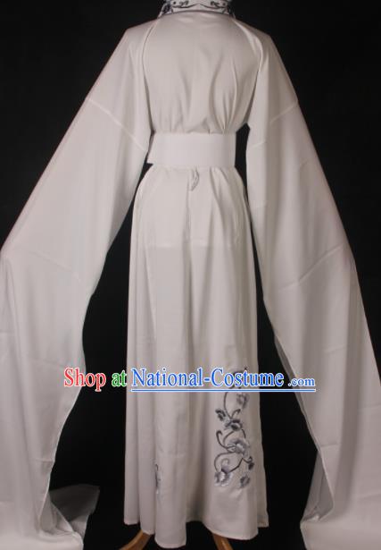 Traditional Chinese Shaoxing Opera Widow White Dress Ancient Peking Opera Diva Costume for Women