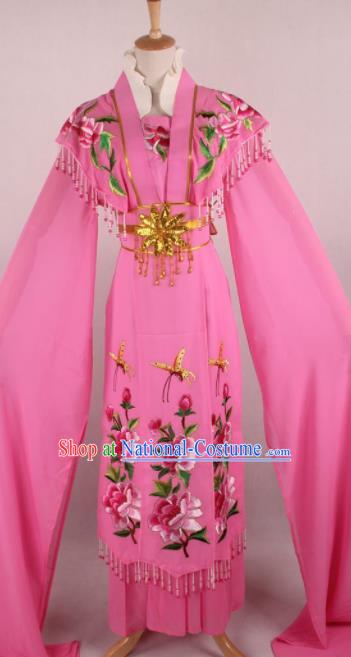 Professional Chinese Beijing Opera Nobility Lady Peach Pink Dress Ancient Traditional Peking Opera Diva Costume for Women