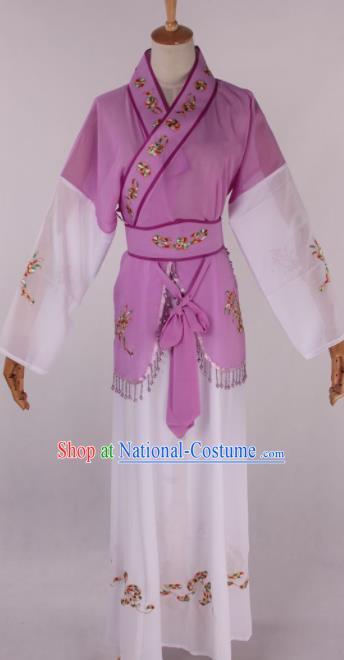 Chinese Traditional Beijing Opera Young Lady Maidservant Purple Dress Ancient Peking Opera Costume for Women