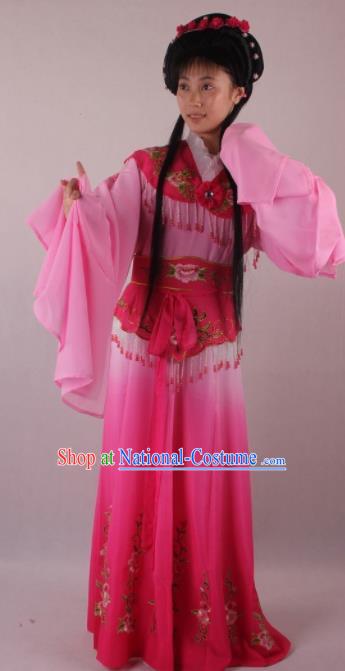 Professional Chinese Beijing Opera Rich Lady Deep Rosy Dress Ancient Traditional Peking Opera Diva Costume for Women