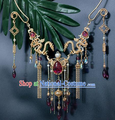 Chinese Ancient Princess Jewelry Accessories Hanfu Tassel Necklace for Women