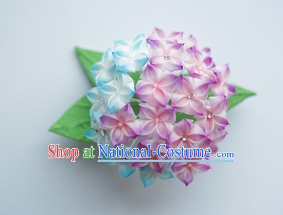 Japanese Geisha Kimono Hydrangea Hair Claw Hairpins Traditional Hair Accessories for Women