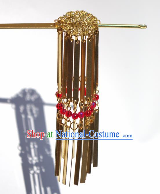 Japanese Geisha Kimono Golden Tassel Hairpins Traditional Yamato Hair Accessories for Women