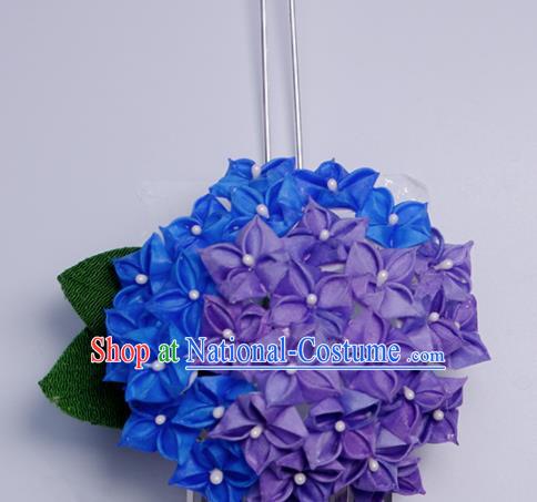 Japanese Geisha Kimono Hydrangea Hairpins Traditional Yamato Hair Accessories for Women