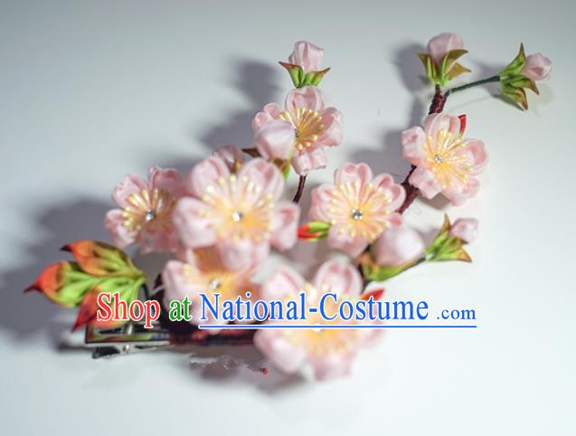 Japanese Geisha Kimono Pink Sakura Hair Claw Hairpins Traditional Hair Accessories for Women