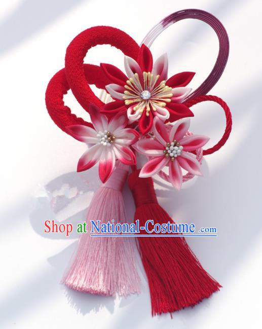 Japanese Geisha Kimono Hair Claw Tassel Hairpins Traditional Yamato Hair Accessories for Women