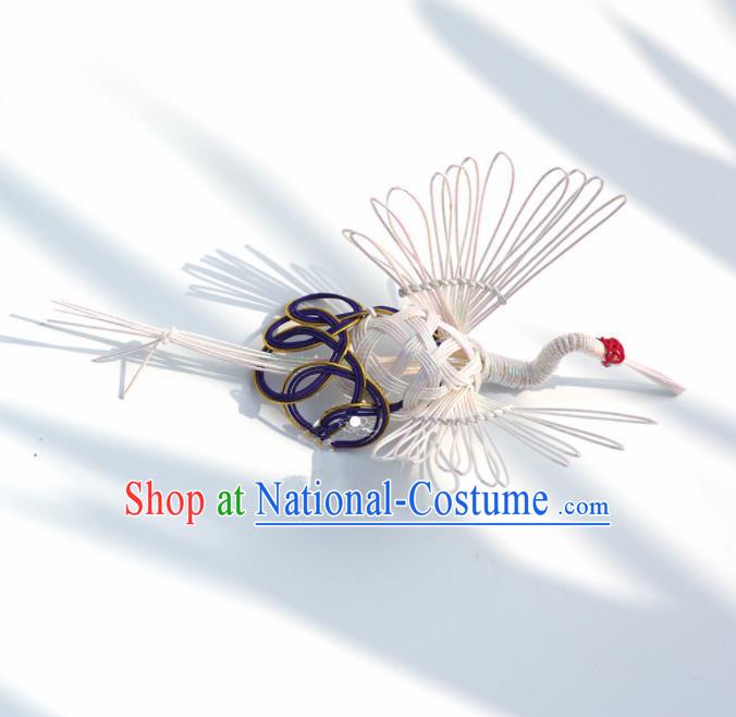 Japanese Geisha Kimono Crane Hair Claw Hairpins Traditional Yamato Hair Accessories for Women