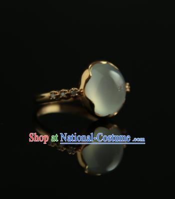 Chinese Ancient Court Jade Ring Traditional Princess Hanfu Jewelry Accessories for Women